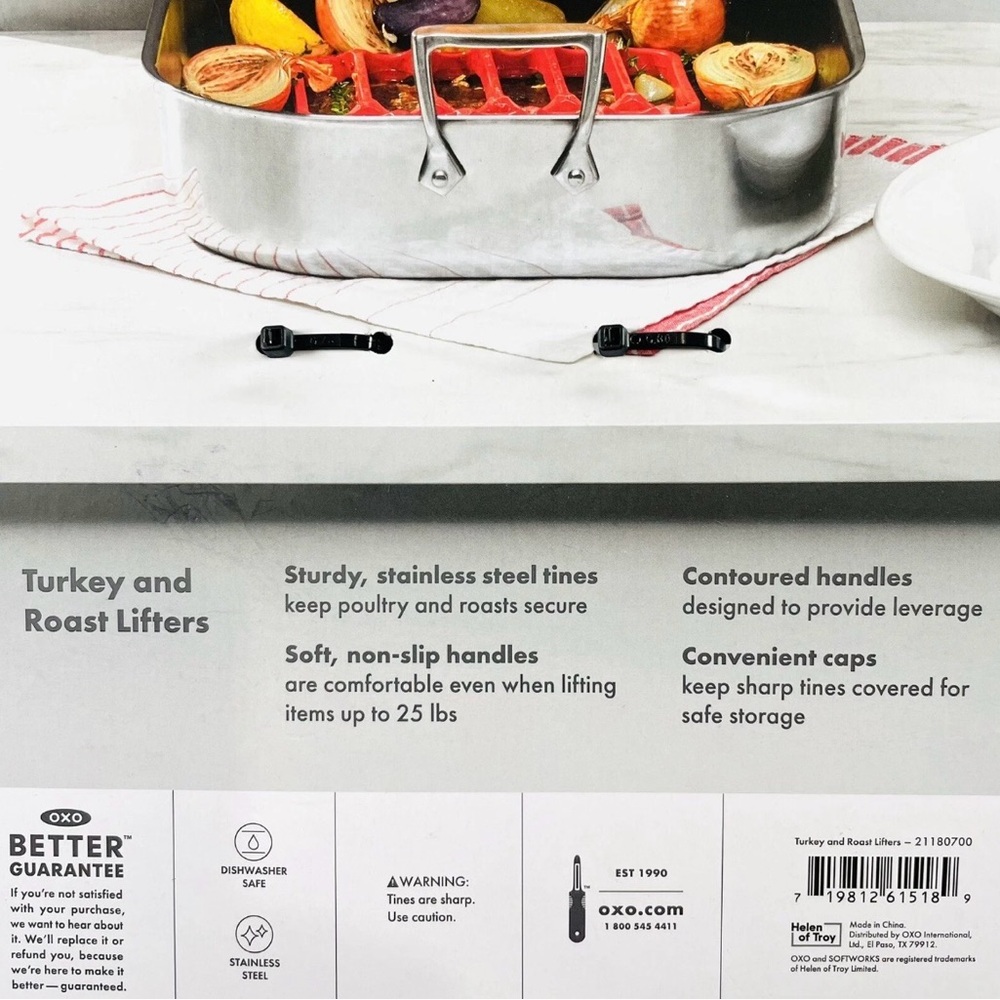 OXO SoftWorks Black Turkey and Roast Lifters - Picture 3 of 5